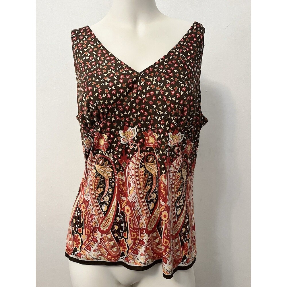 Vtg Talbots Top 16 Petite Pure Silk Boho Fairy Western Festival Ranch Rodeo Barn